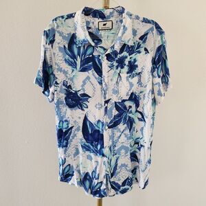 Maison Noir Short Sleeve Button Front Shirt Mens Size XXL Floral Print